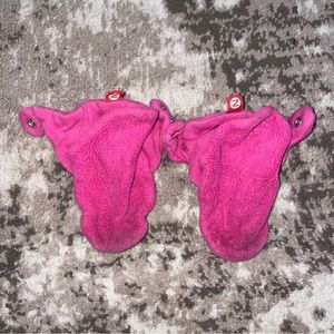 ZUTANO pink fleece booties grippy sole snap closure 18M girl